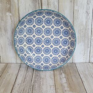 Signature Scandanivian Style Large Salad Bowl Blue 8 1/4 Embossed